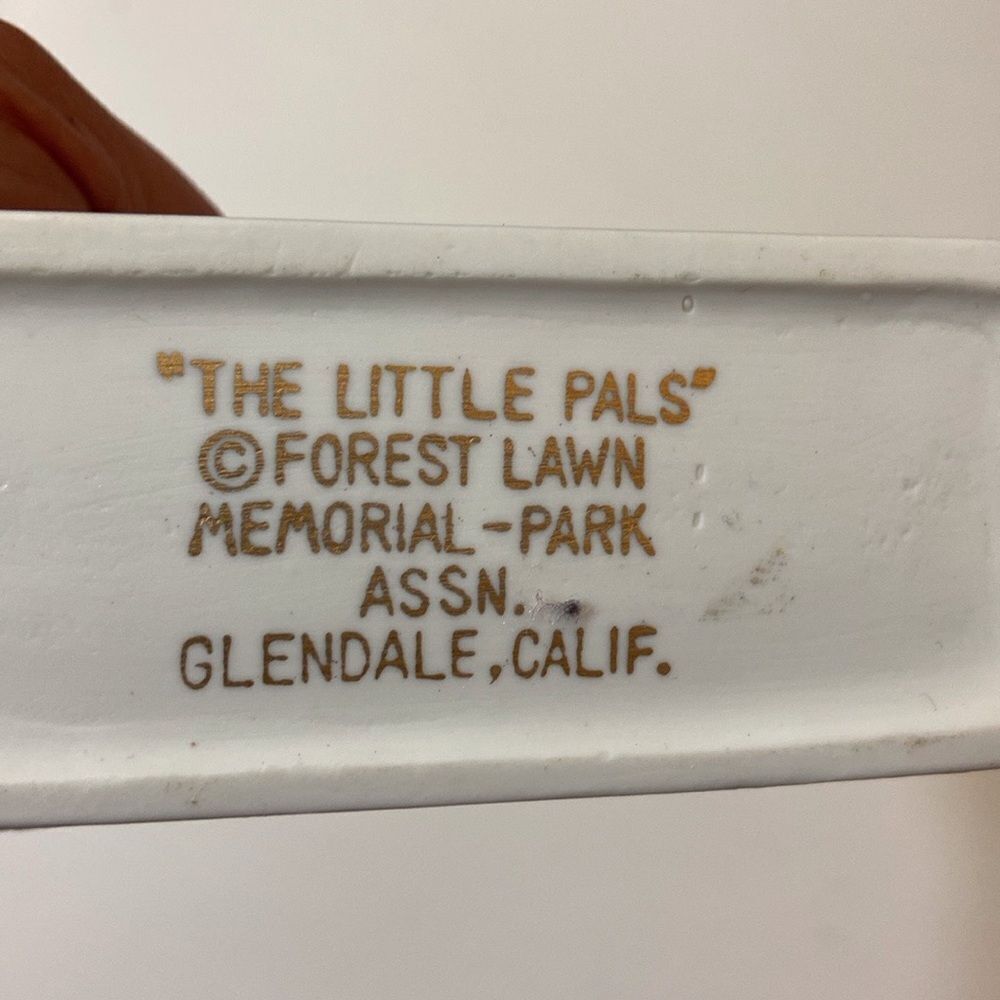 The Little Pals Lawn Memorial-Park Assn Glendale,Calif Bisque Porcelain Figures - Picture 13 of 14